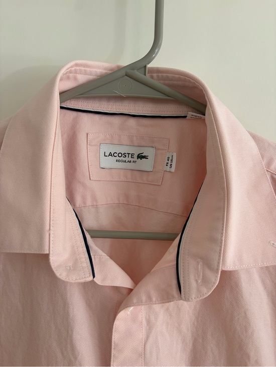 Lacoste Other - Lacoste Men's Pale Pink 100% Cotton Long Sleeve Dress Shirt Regular Fit